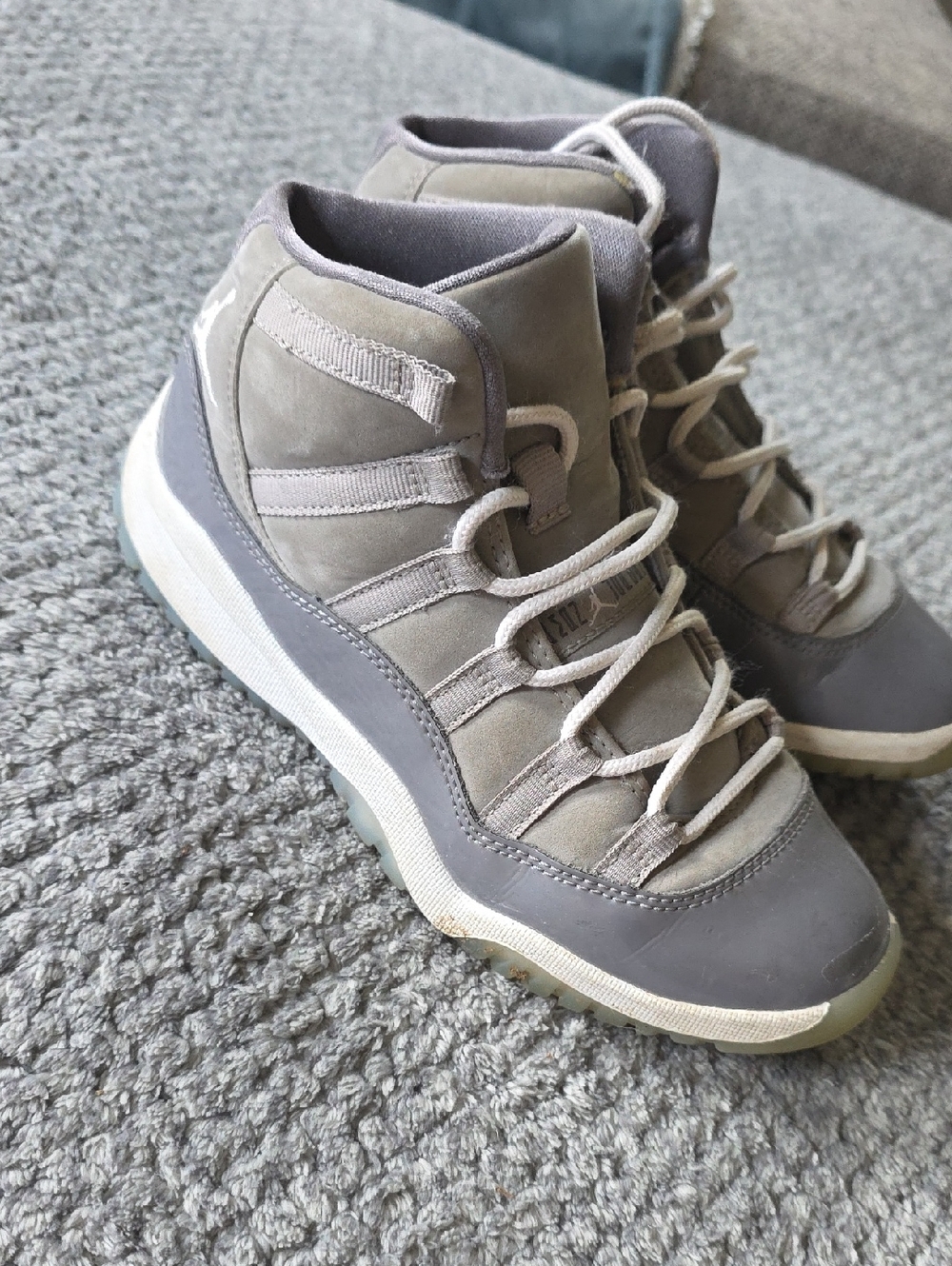 Jordan Kids Gray Nubuck High-Top Sneakers